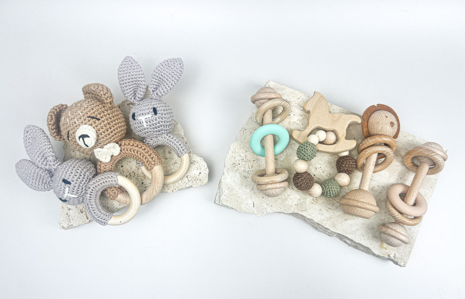 Wooden/Crochet Baby Rattles